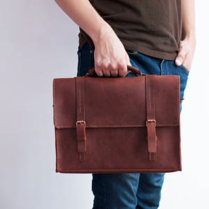 Leather Messenger Bag Leather Briefcase Handmade Leather - Etsy