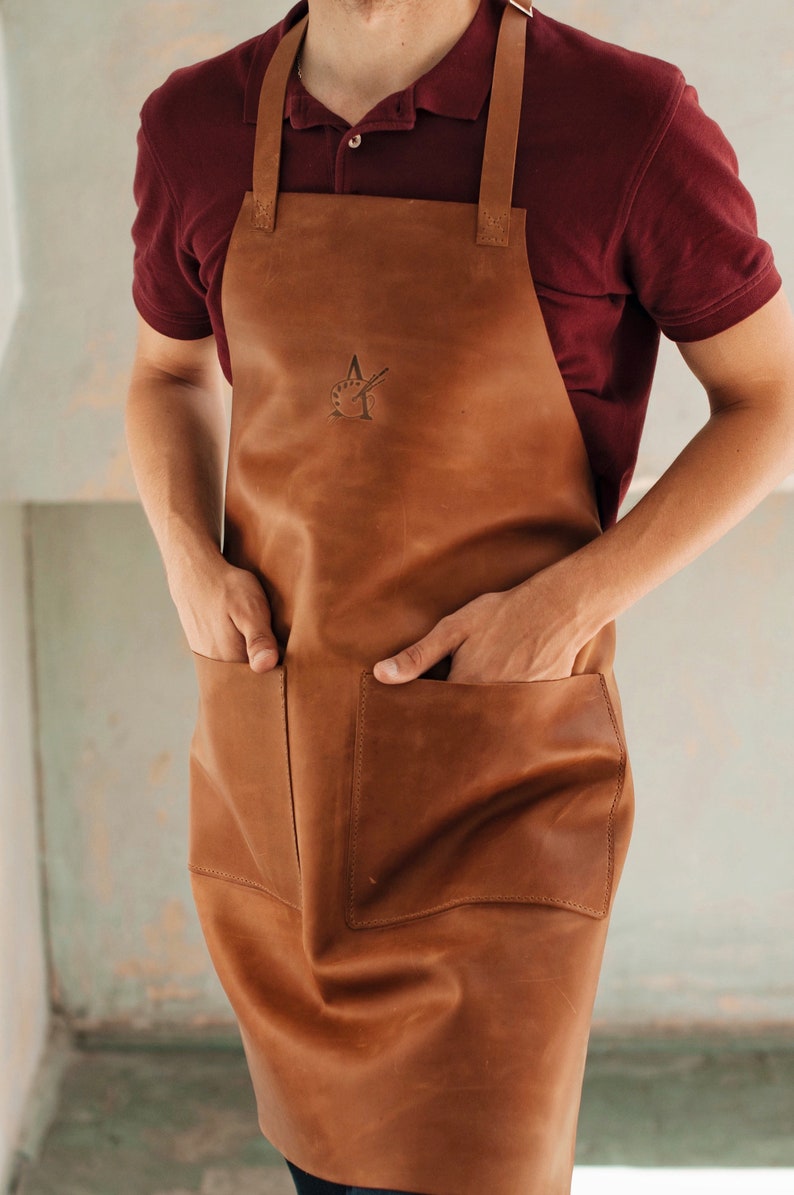 Dense craft apron Leather apron Apron for men Personalized Etsy