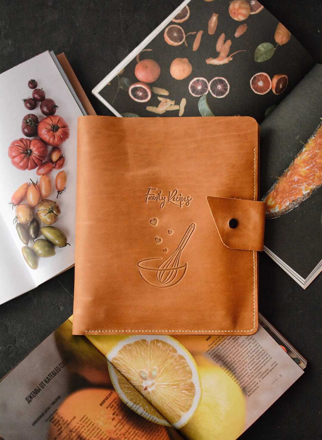 Leather Recipe Binder, Family Recipe Book, Cooking Journal