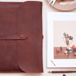 Cartella in pelle fatta a mano, porta documenti in pelle, custodia per cartelle, custodia per carta da ufficio, custodia in pelle per Macbook, borsa per documenti, cartella portfolio