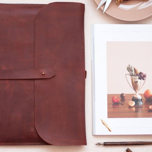 Handmade Leather Folder Leather Document Holder Folder Case Etsy