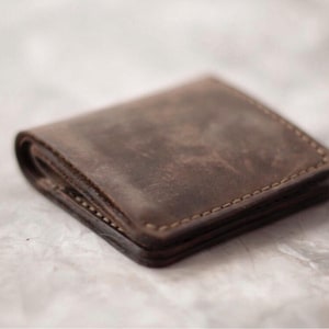 Cartera de cuero Monedero delgado Monedero tarjeta de crédito Monedero bolsillo frontal Monedero de cuero hecho a mano Monedero de cuero Monedero bifold para hombre Monedero Billfold imagen 4