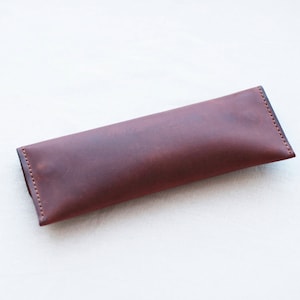 Leather Pen Case Pen Case Leather Pen Holder Handmade Cosmetic bag leather Case Pen Sleeve Unisex Pen Case Pencil Bag Leather pencil box image 5