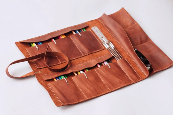  Leather Pencil Roll Up Case Craft Tool Roll Paint