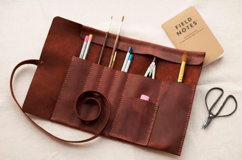 Pencil wrap case Artist tool roll Pencil case artist gift
