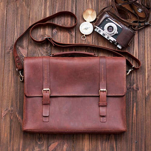 Leather Messenger Bag Leather Briefcase Handmade Leather Etsy