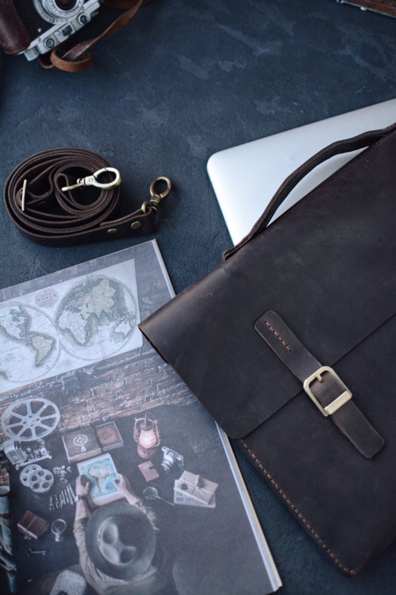 Handmade Leather Folder Leather Document Holder Folder Case Etsy