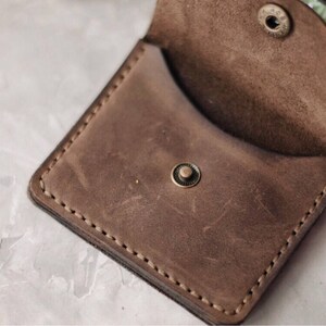 Cartera de cuero Monedero delgado Monedero tarjeta de crédito Monedero bolsillo frontal Monedero de cuero hecho a mano Monedero de cuero Monedero bifold para hombre Monedero Billfold imagen 6