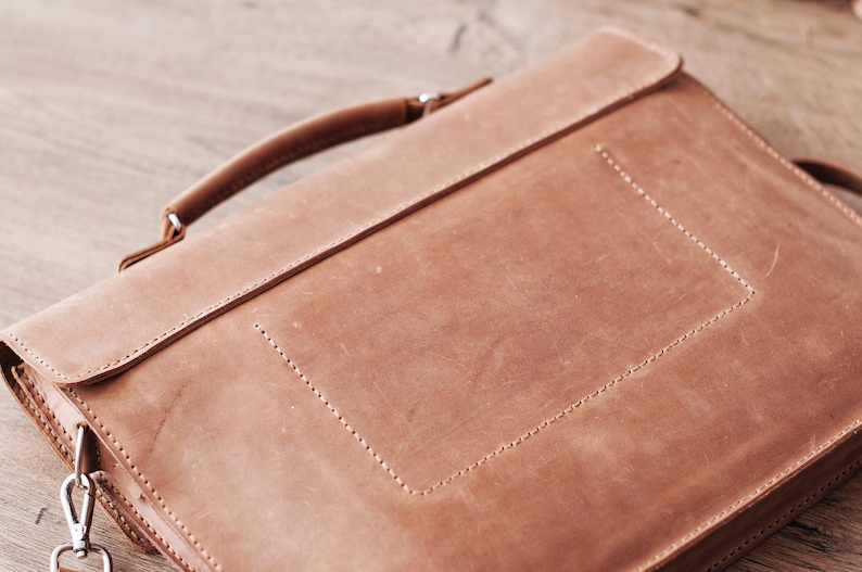 Leather messenger bag Leather briefcase Handmade leather bag Leather satchel Laptop bag Gift for him-Personalized bag document bag image 5