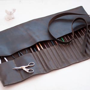 leather roll, artist roll, leather pencil roll, leather pencil case, leather tool roll case, paint brush holder, craft tool roll,Pencil Wrap