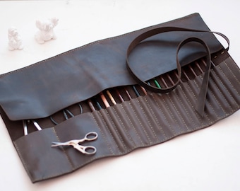 Rollo de cuero, rollo de artista, rollo de cuero para lápices, estuche de cuero para lápices, estuche de cuero para herramientas, soporte para pinceles, rollo de herramientas para manualidades, estuche para lápices