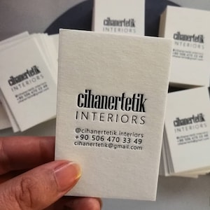 Visitekaartje op maat, LETTERPRESS VISITEKAARTJE, boekdruk in één kleur - op bestelling gemaakt