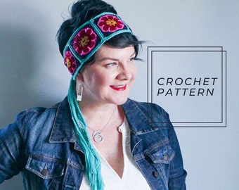 African Flower Headband || Crochet Headband Pattern || Granny Square Pattern || Modern Crochet || Jude Headband Pattern || Easy Crochet