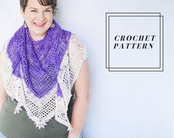 Lace Crochet Shawl Pattern | Modern Summer Design (PDF Pattern)