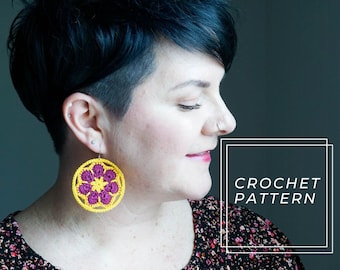 Thea Floral Crochet Earring Pattern | Granny Square Jewelry (PDF Pattern)
