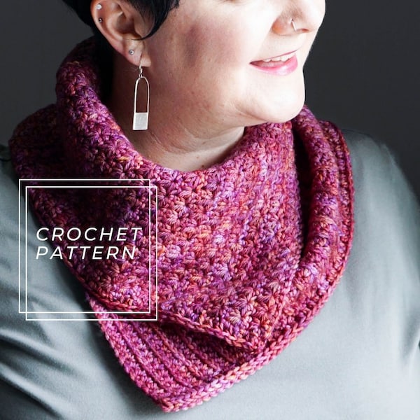 Nolan Crochet Cowl || Crochet Pattern || Crochet Scarf || Crochet Neck Warmer || Star Stitch || Beginner Crochet || Marguerite Stitch || PDF