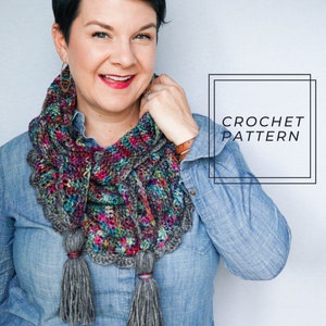 Crochet Scarf Pattern || Crochet Shawl Pattern || Modern Crochet || Crochet Tutorial || Marin Shawl Pattern || Crochet Popcorn Stitch