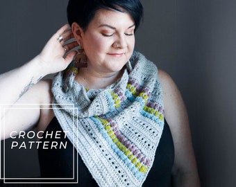 Crochet Shawl Pattern | Spring Shawl | Simone Shawl | Asymmetrical Shawl | Crochet Pattern | DIY Shawl | Modern Crochet | Colorful Crochet