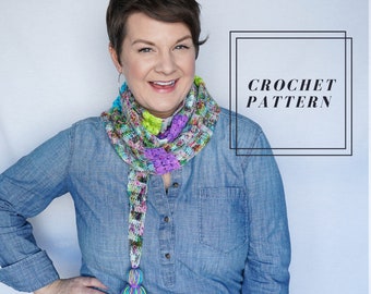 Crochet Scarf Pattern || Crochet Shawl Pattern || Modern Crochet || Crochet Tutorial || Braids and Bobbles Shawlette Pattern