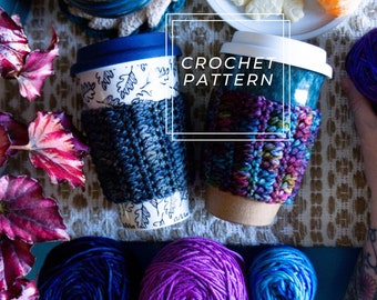 Leighton Crochet Coffee Cozy Pattern | Beginner-Friendly (PDF Pattern)