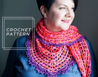 Crochet Shawl Pattern || Modern Crochet || Crochet Tutorial || Zoe Shawl Pattern || Crochet Scarf Pattern || Lace Shawl || Fall Shawl