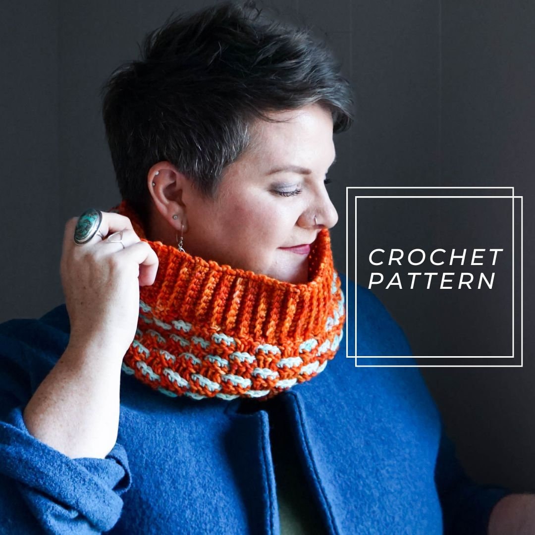 Hatcher Cowl Crochet Pattern Post Stitch Neck Warmer (PDF
