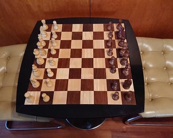 Chess table with chrome leg