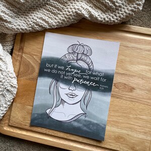 Romans 8:25, Hope in Infertility, christian art, infertility gift, inspirational print, biblical art, bible verse wall art, mrkh, 1 in 8