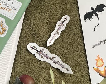 fantasy sword sticker, bookish sticker, kindle decal, book magic, romantasy, world building novels, vine wrapped blade, fantasy warrior
