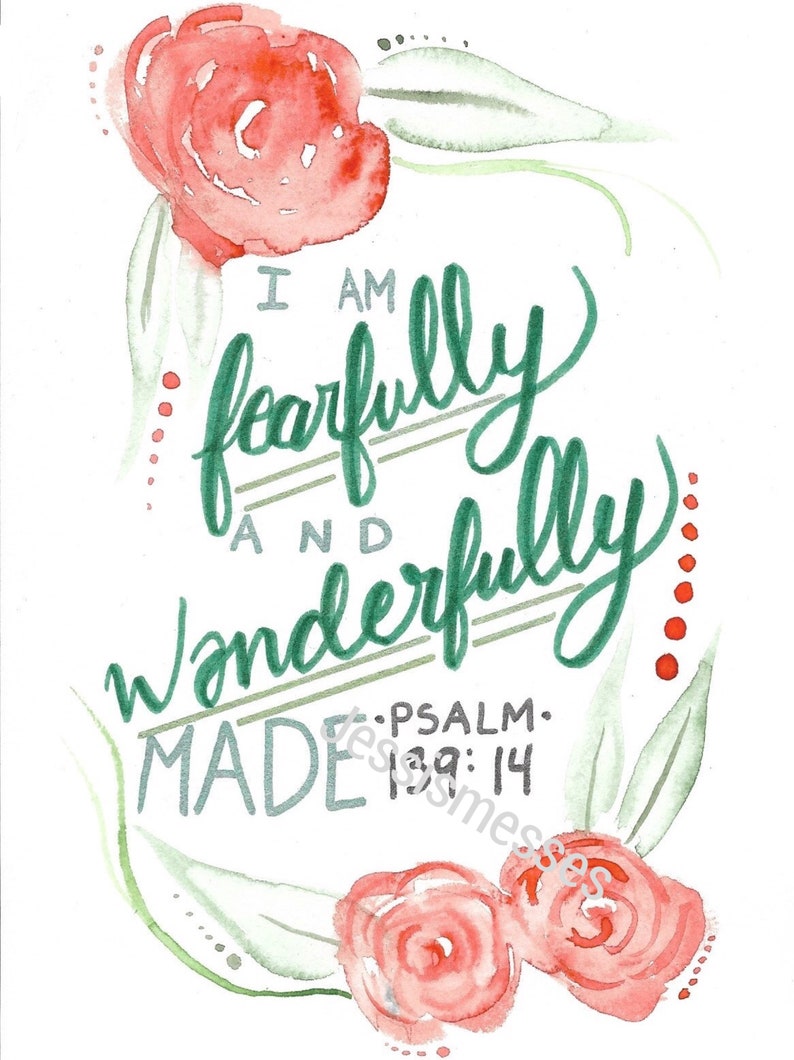 I am Fearfully and Wonderfully Made Print Psalm 139 14 | Etsy