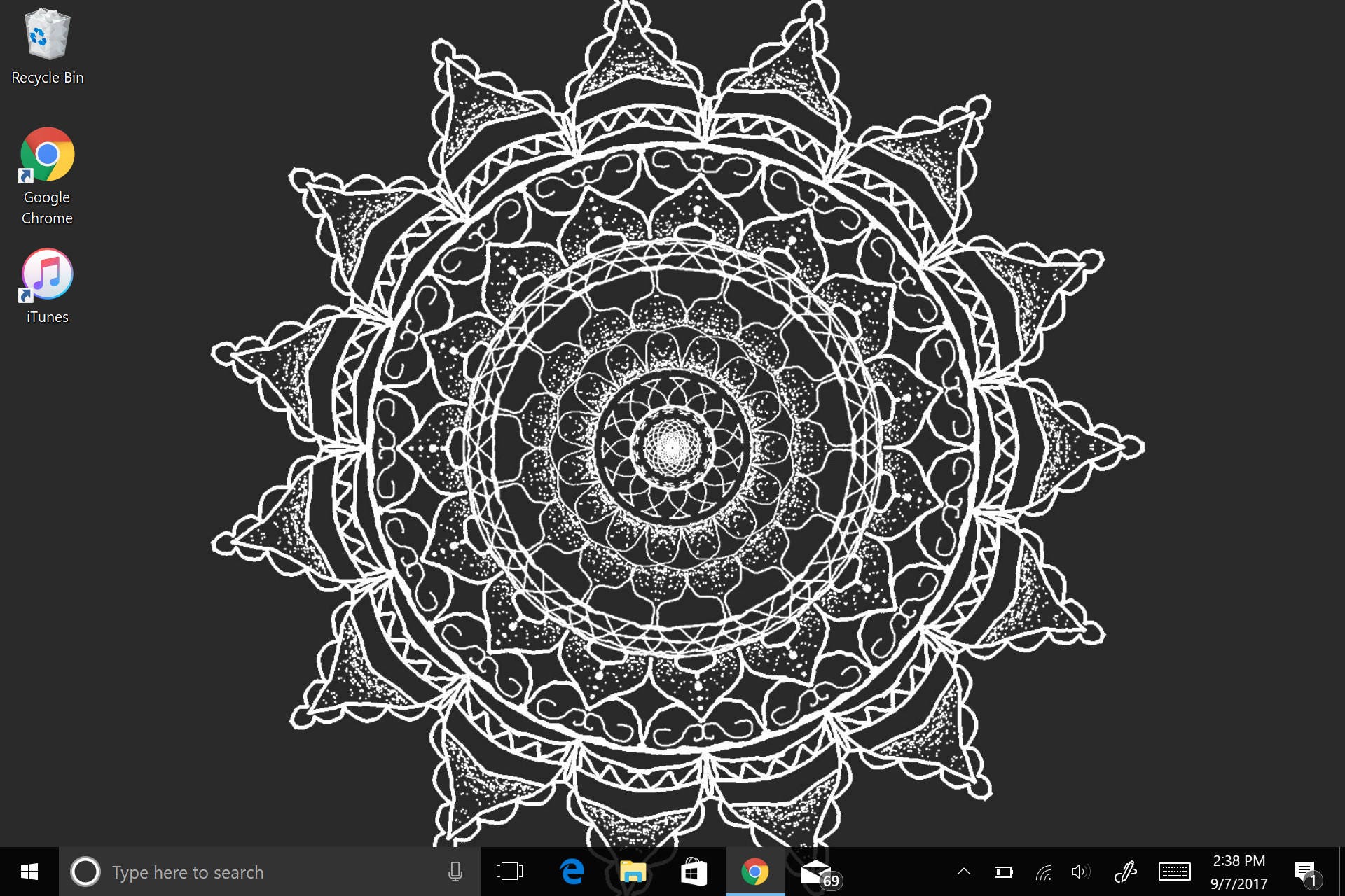 Black And White Mandala Computer Background Digital Download Etsy