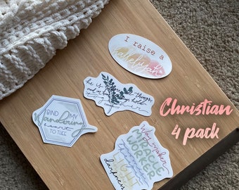 christian 4 pack of stickers, worship lyrics, colossians 1 17, hymn lyrics, faith sticker, christian sticker, hallelujah, waymaker