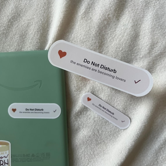 Enemies to lovers sticker, bookish sticker, kindle decal, do not disturb, romance reader, booktok, romance trope, quiet I’m reading