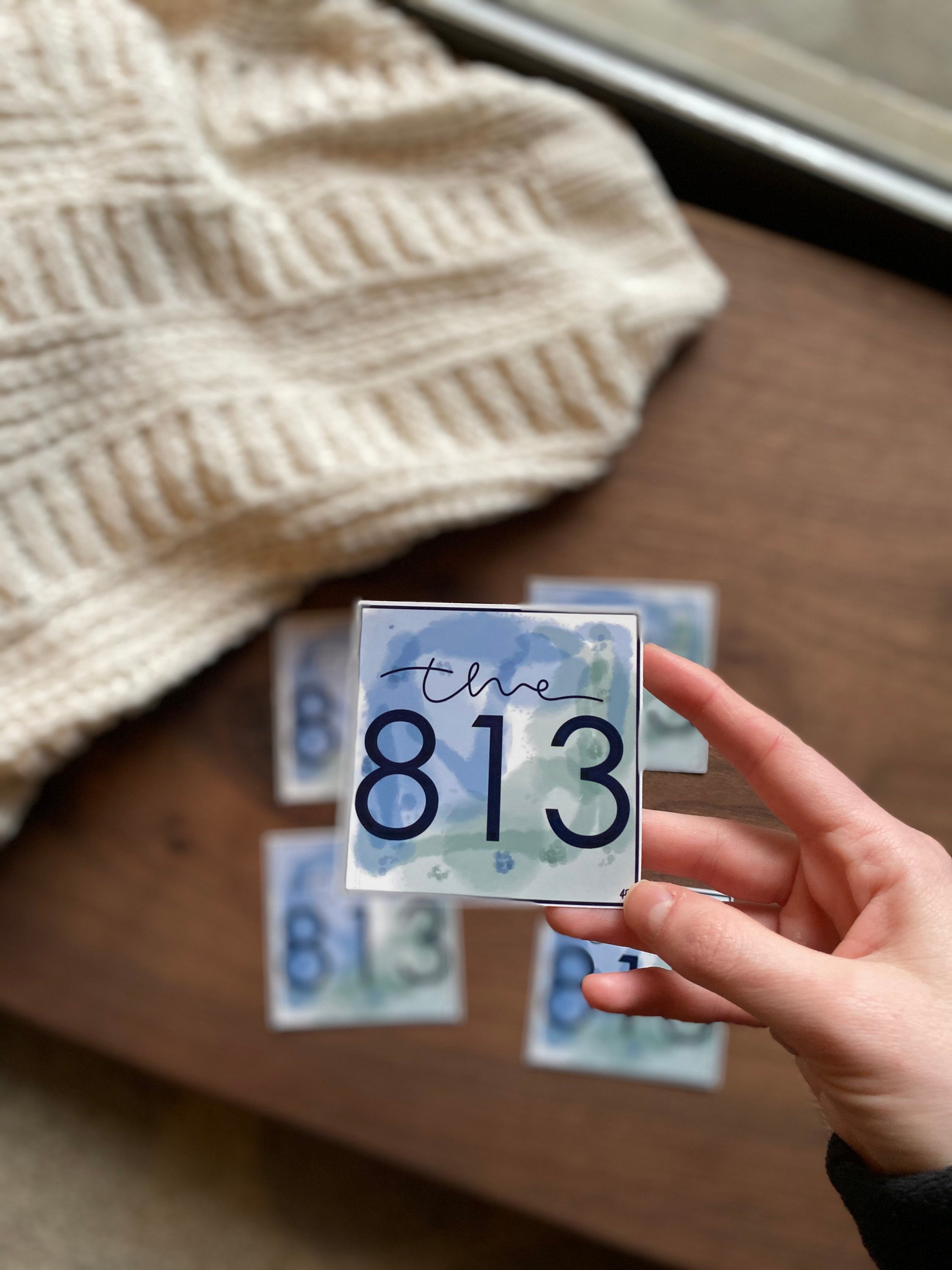 The 813,area code sticker, Tampa, florida, hometown pride, pinellas county, fl, the cigar city, waterproof vinyl, tampa bay