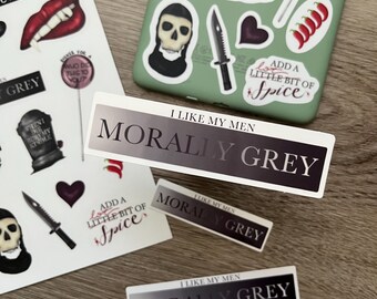 Morally Grey Men Glossy Vinyl Sticker - Dark Romance Reader