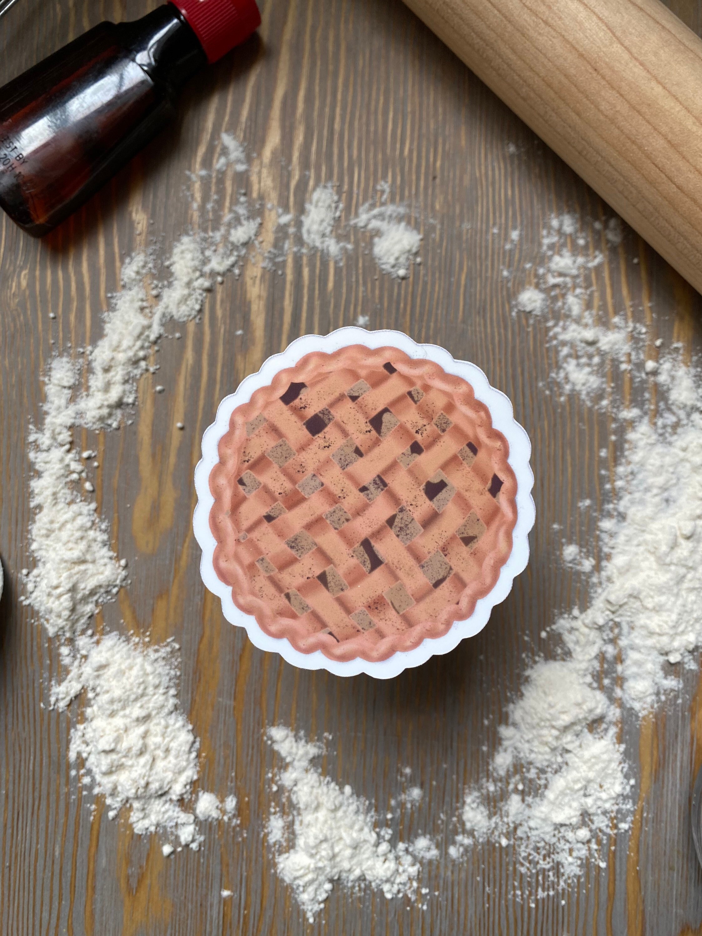 Apple Pie Sticker, Vinyl Food Decal, Thanksgiving Sticker, Lattice Pie ...