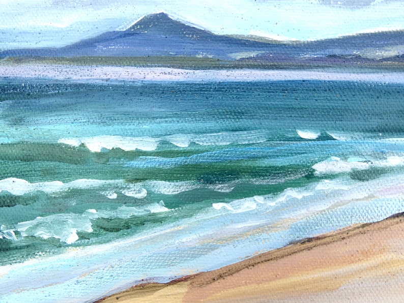 ORIGINAL Acrylic Painting of Lossiemouth Beach, Scottish Beach Painting