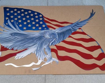 Eagle Flying | USA Flag