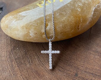 Zirconia Cross Pendant Necklace: Religious Gift