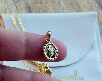 Saint Jude Dainty Pendant, Collar de San Juditas, Gold Plated