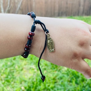 Virgin Mary, Virgen de Guadalupe, unisex Bracelet, adjustable bracelet, hand made bracelet