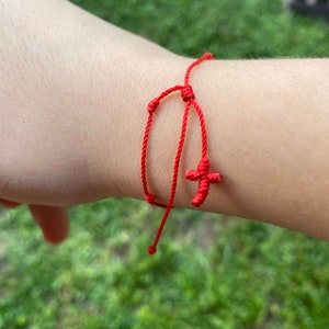 Handmade Mini Cross Bracelet: Adjustable Faith Jewelry