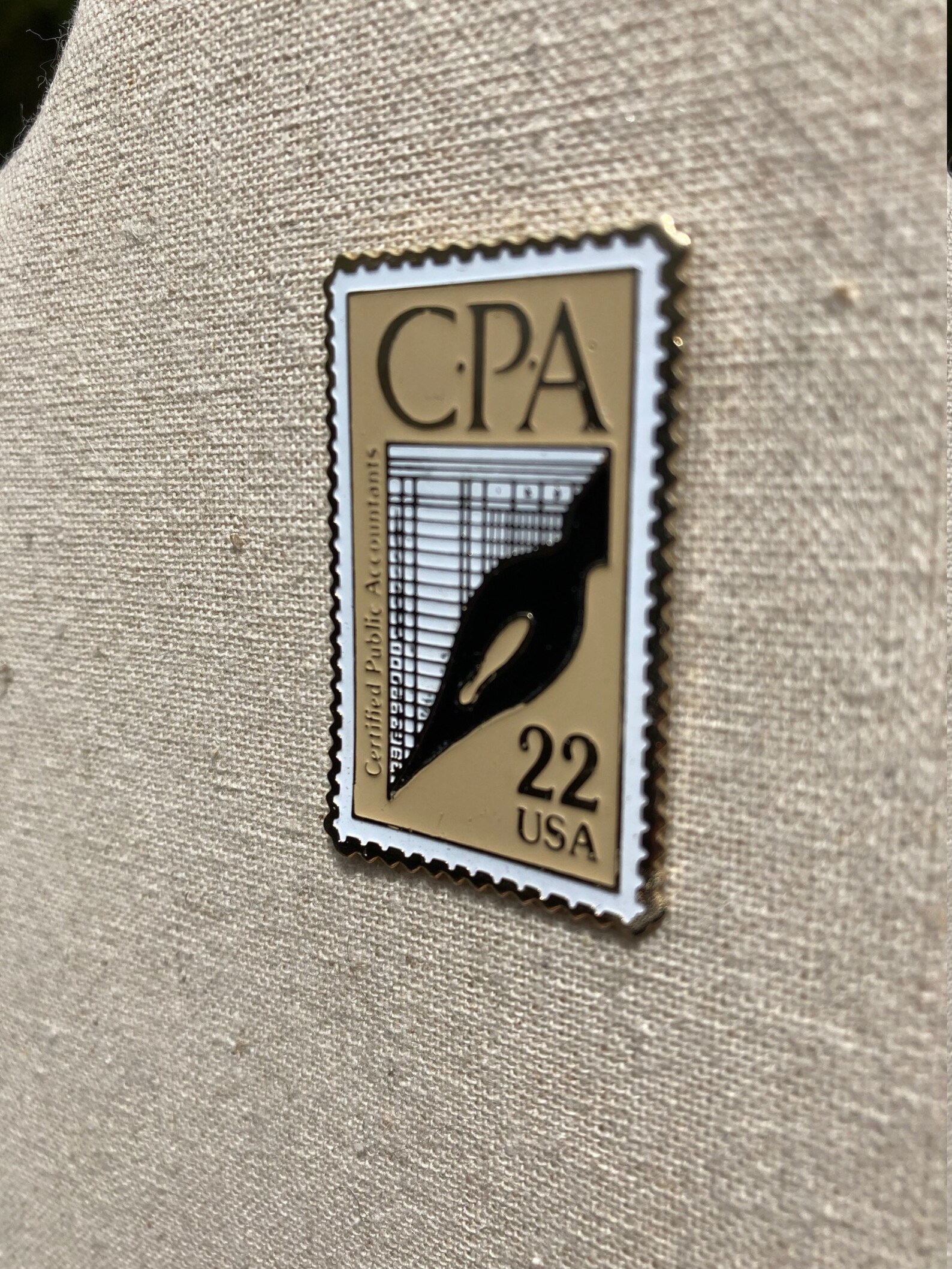 CPA Certified Public Accountant Stamp Pin Vintage 22 cent Etsy