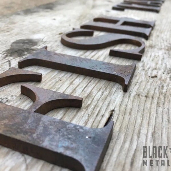 Steel Rustic Letters | 3" to 11" Tall Letters | 3/16" thick  | Black Flag Metal