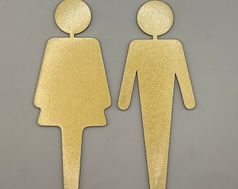 Brass Wall Mount Restroom Signage Modern Restroom Marker
