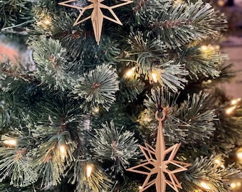 Metal 3D Star Ornament | Gold Brass Christmas Decor