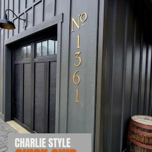 Metal House Numbers, Outdoor Address Plaque, Street Number Sign, Home Decor | Charlie No Style | 6&quot; tall