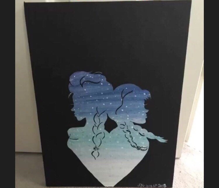 Frozen Elsa and Anna Painting - Etsy 