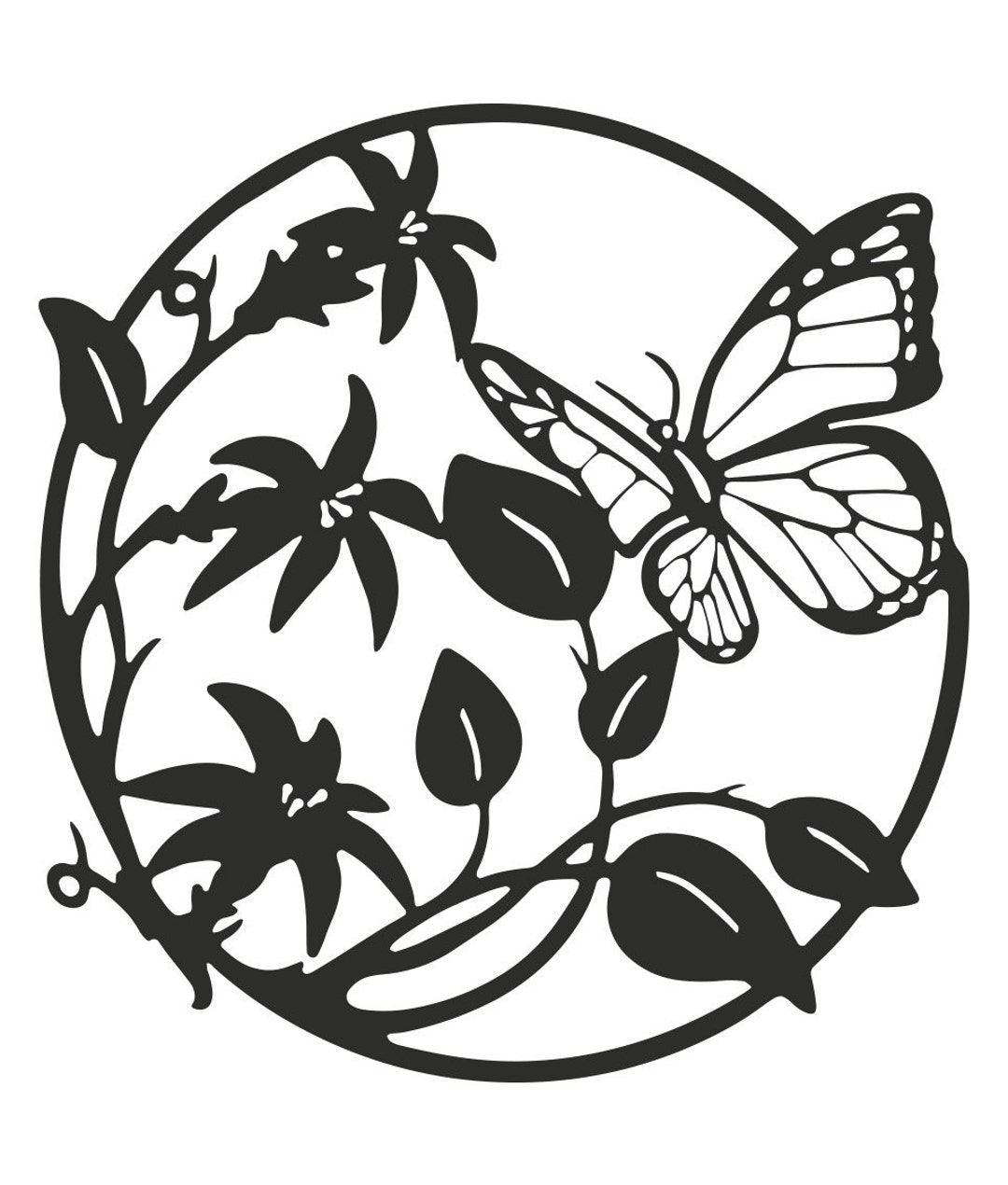 Metal Butterfly Circle Hanging Wall Decor Metal Wall Hanging Etsy