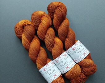 RUST on the Fabulous Sock Base - 100g Skein - Fingering Weight  - Hand Dyed - Superwash Merino, Wool- Indie Yarn 4-ply - Sock Yarn Craft